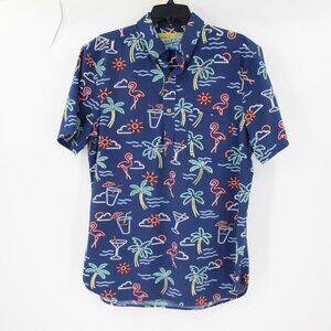 Chubbies shirt men's medium short sleeve The One Man Wolf Pack Friday flamingo